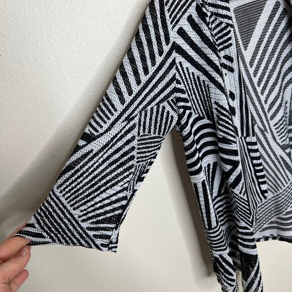 PerSeption Concept Black White Geo Open Cardigan Large - Picture 4 of 8